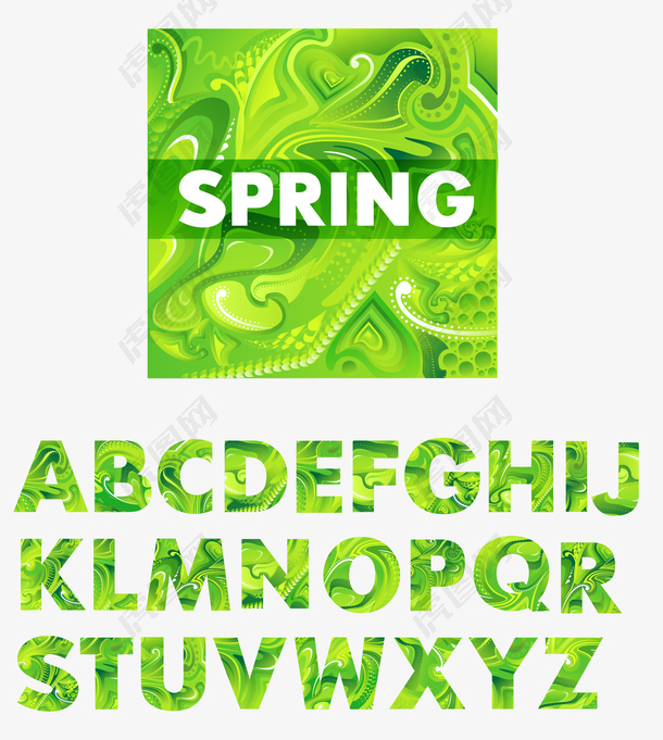 春季英文字体