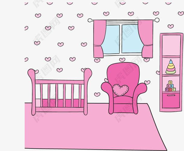 手绘粉色婴儿房