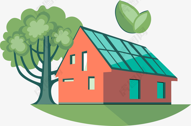 绿色环保矢量房子图