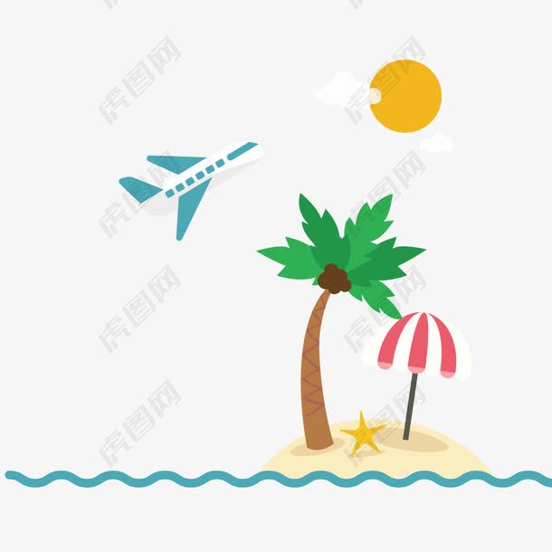 椰子树和飞机