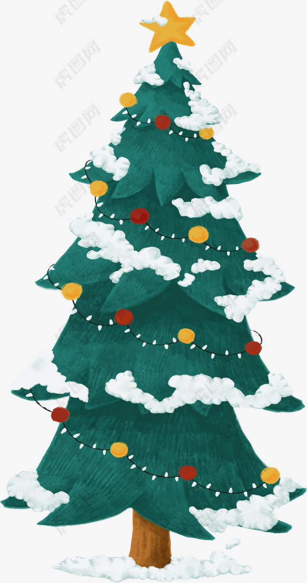 圣诞节下雪圣诞树