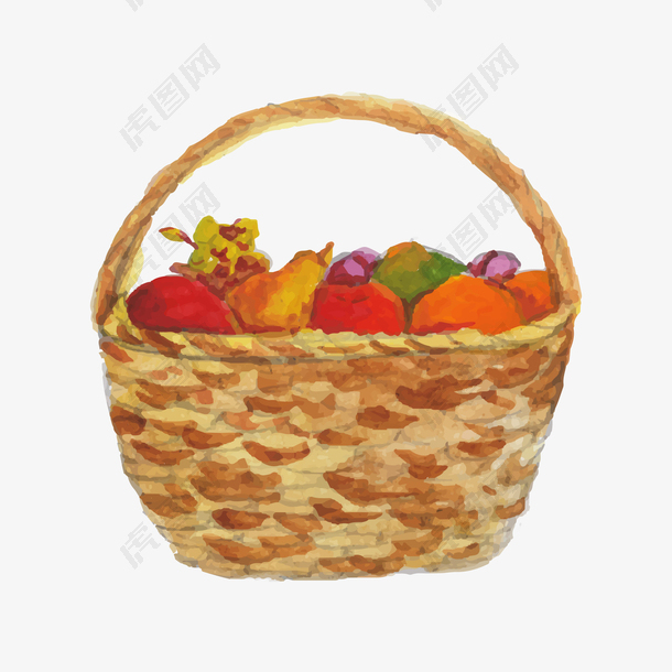 黄色篮子中的水果