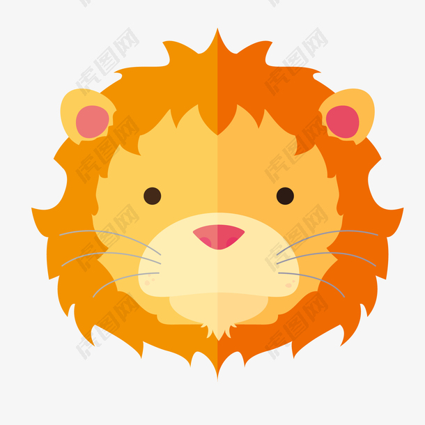 卡通可爱的狮子头像设计
