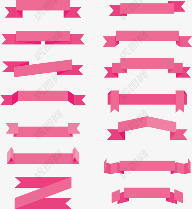 粉红色折纸彩带