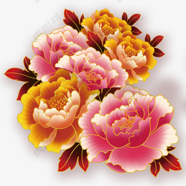 国潮，中国风装饰花