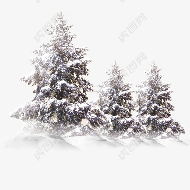 二十四节气之小雪白雪的树装饰图