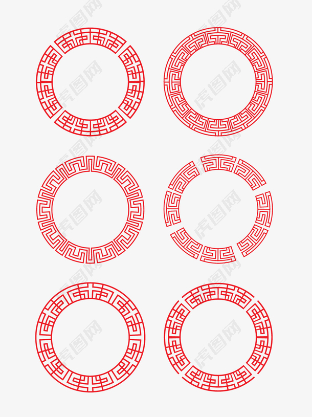 传统中国风矢量圆环