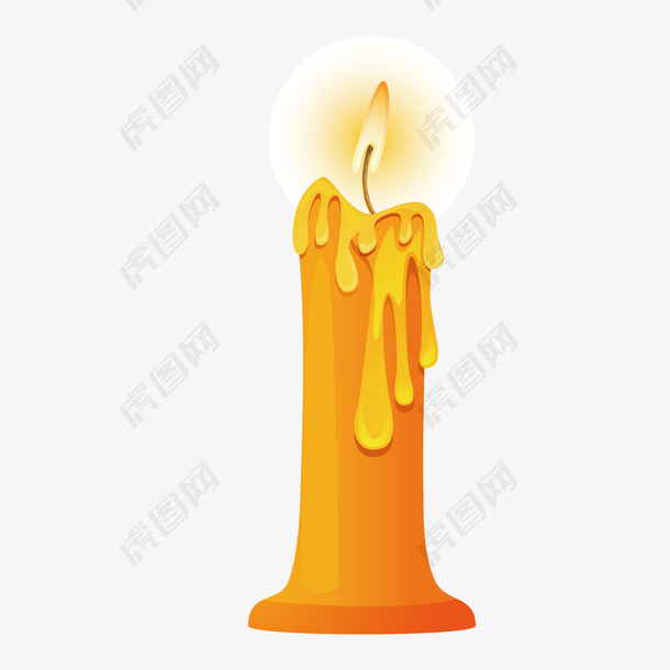 矢量创意设计万圣节一根蜡烛图标