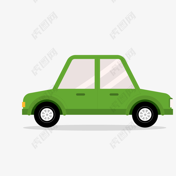 卡通绿色的小汽车设计