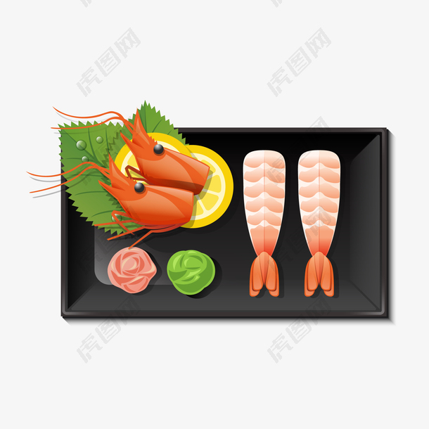卡通海鲜刺身食物设计
