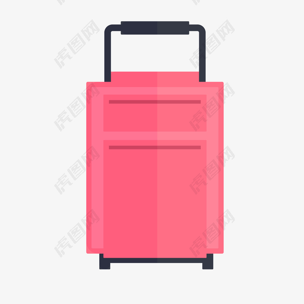 卡通粉红色的行李箱设计