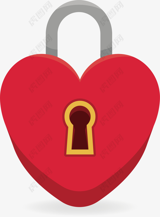 红色爱心形状锁孔