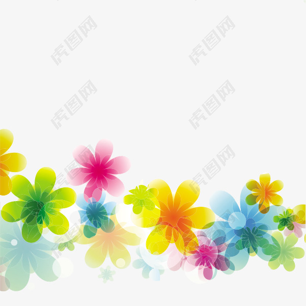 彩色电脑绘画花朵