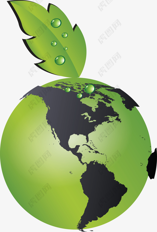 矢量绿色环保地球图