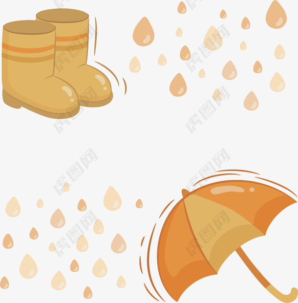 秋雨下的雨伞
