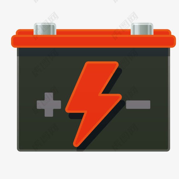 橘色质感矩形电池