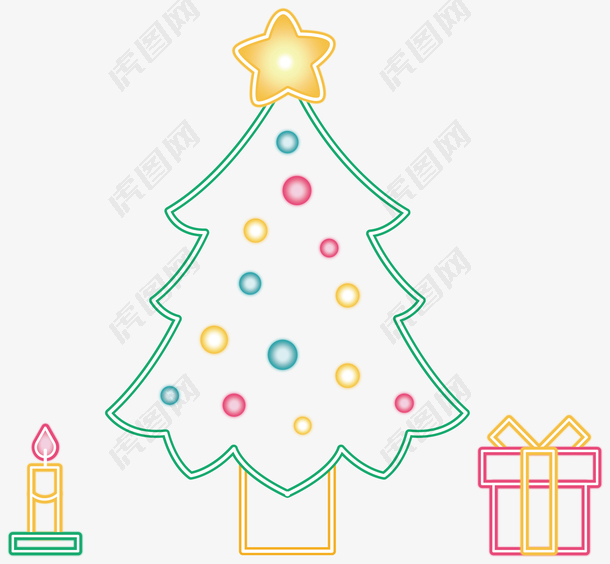 发光霓虹线条圣诞树