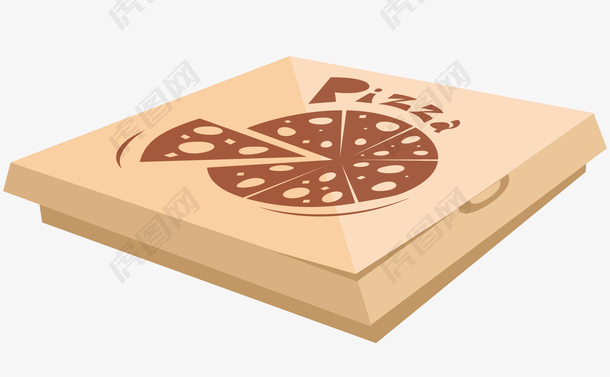 卡通纸制披萨包装盒png