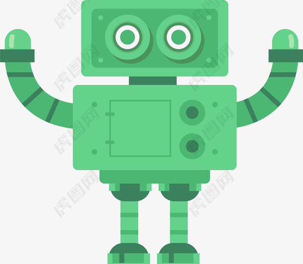 卡通科技绿色机器人