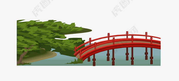 红色的拱桥
