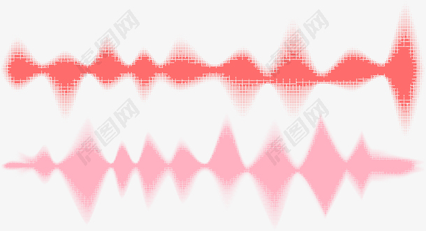 矢量粉红色声波曲线PNG图片