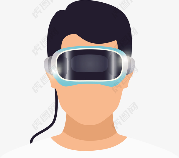 带着VR眼镜的男子
