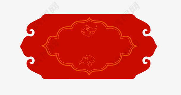 红色背景新年装饰边框PNG