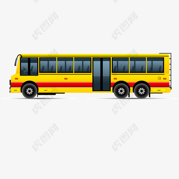 卡通黄色的公交车设计