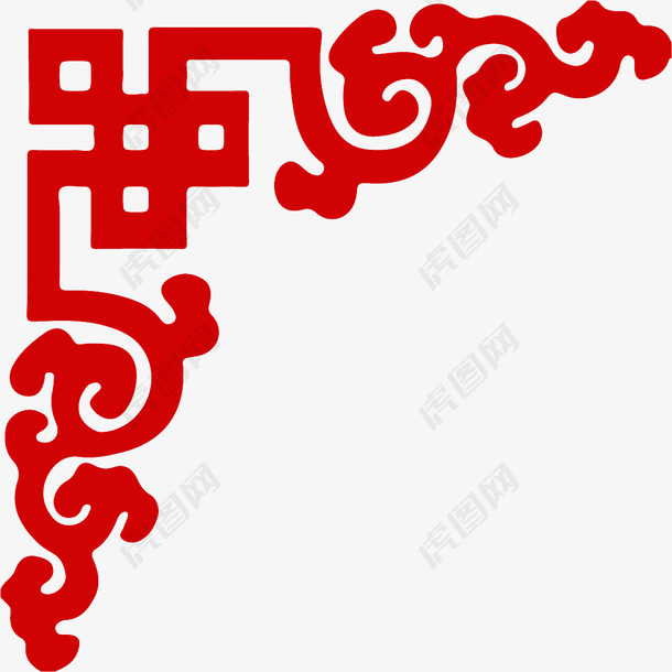 中国风红色边框元素