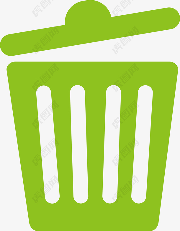 绿色回收垃圾桶图标