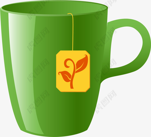 绿色精美茶叶茶杯