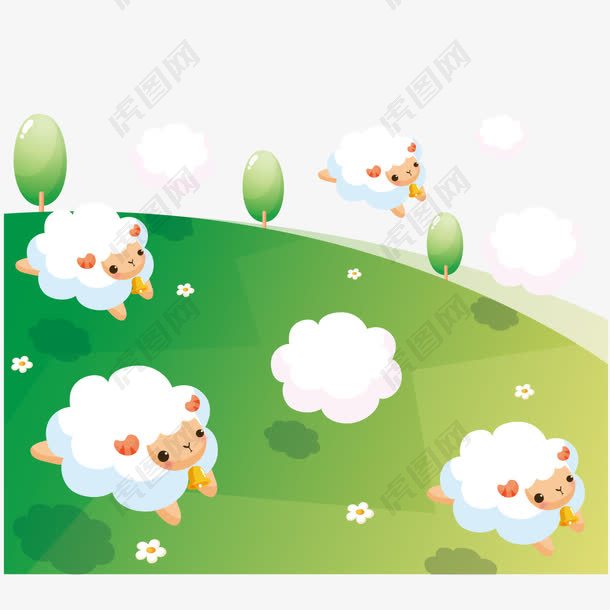 在草原上奔跑的白羊