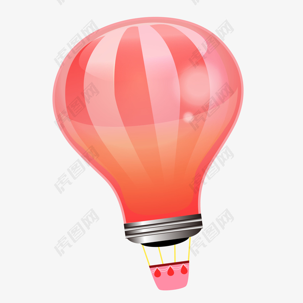 手绘矢量彩色热气球