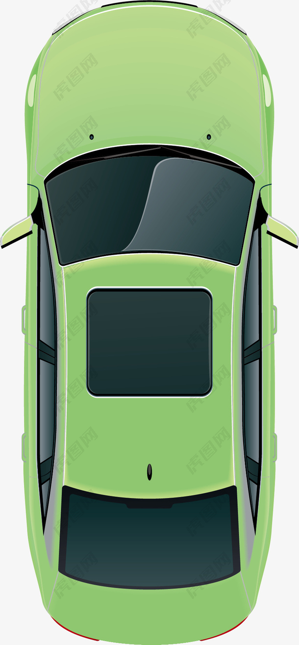 绿色的全新新能源汽车