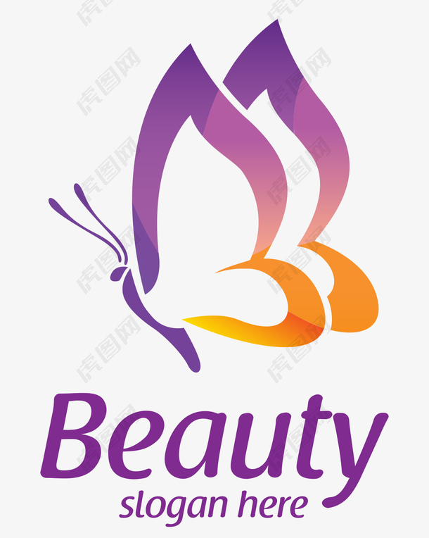 彩色蝴蝶标志logo矢量素材