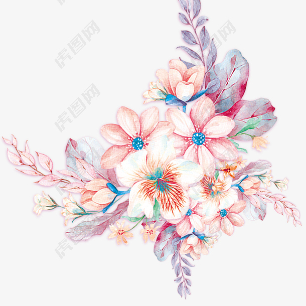 手绘水彩花朵花卉元素
