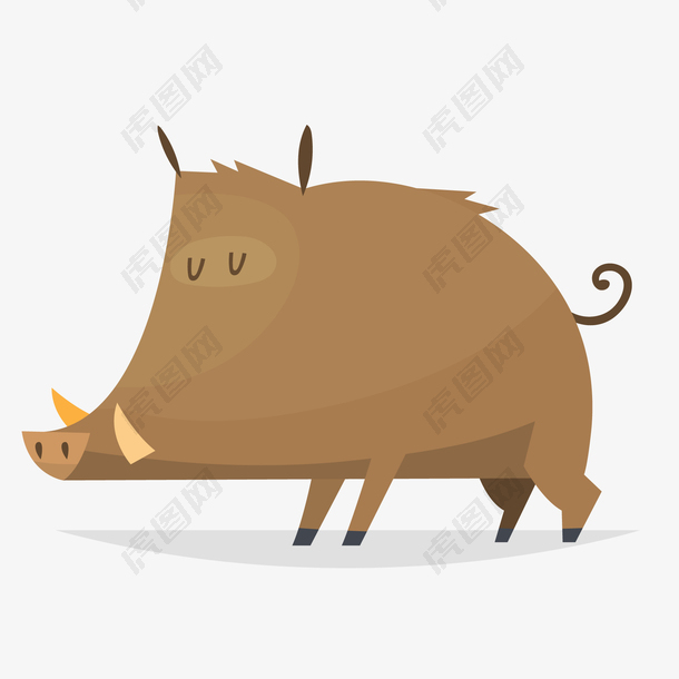 棕色的野猪动物设计