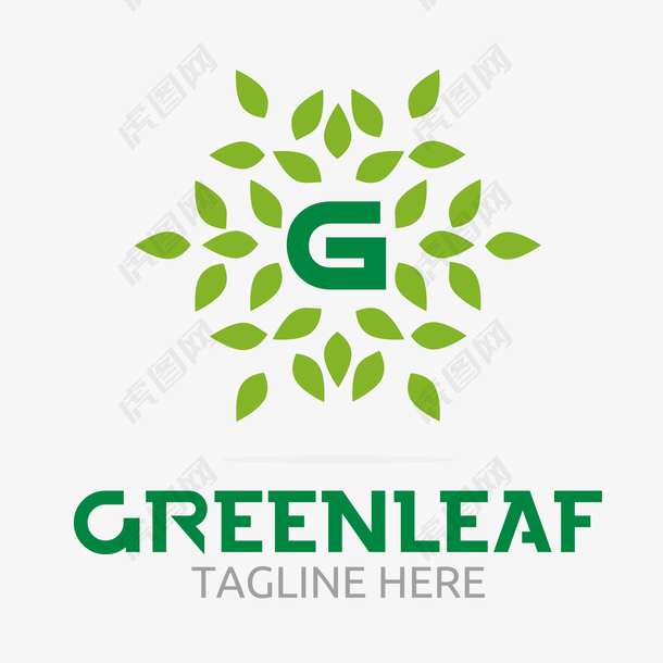 绿色叶子简约logo