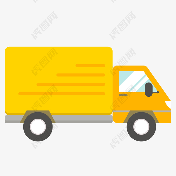 黄黑色卡通运货卡车