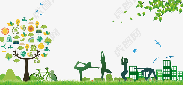 绿色清新环保健康海报背景