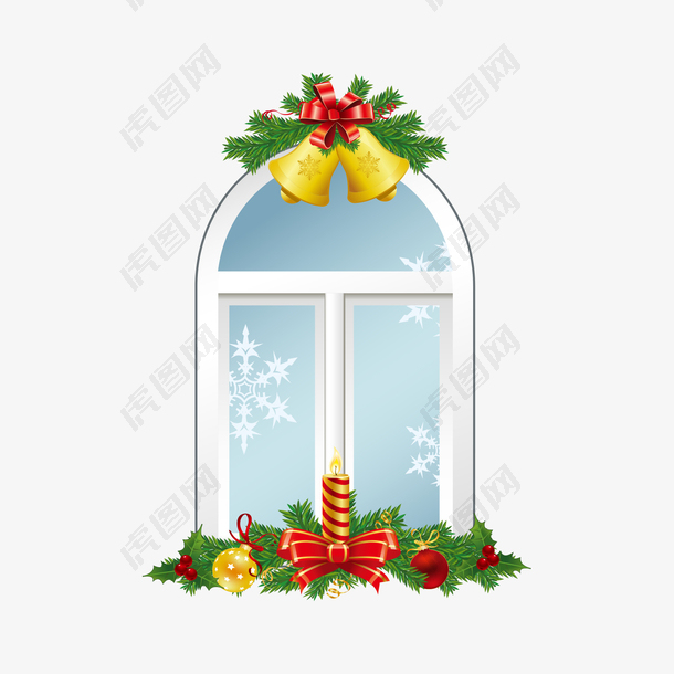 装饰圣诞饰品的窗户