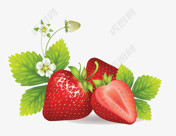 高清草莓图案元素