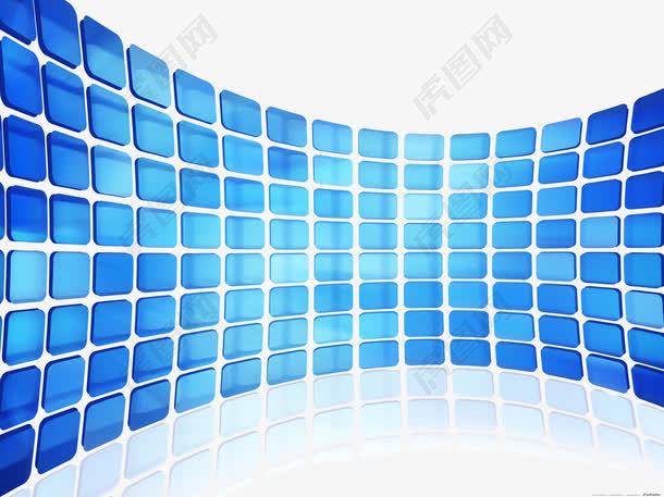 立体抽象蓝色方块科技背景