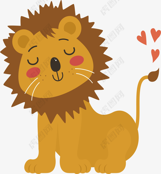 手绘卡通动物狮子设计元素