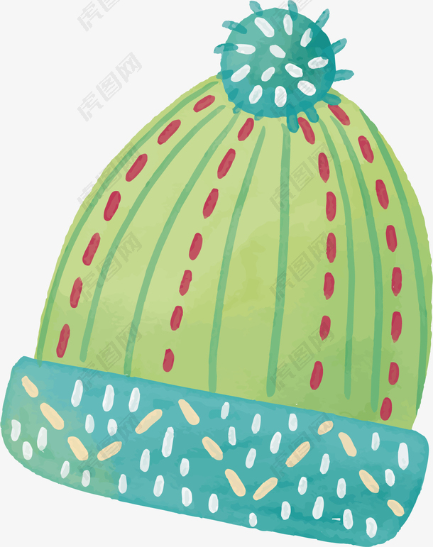绿色帽子温暖冬天