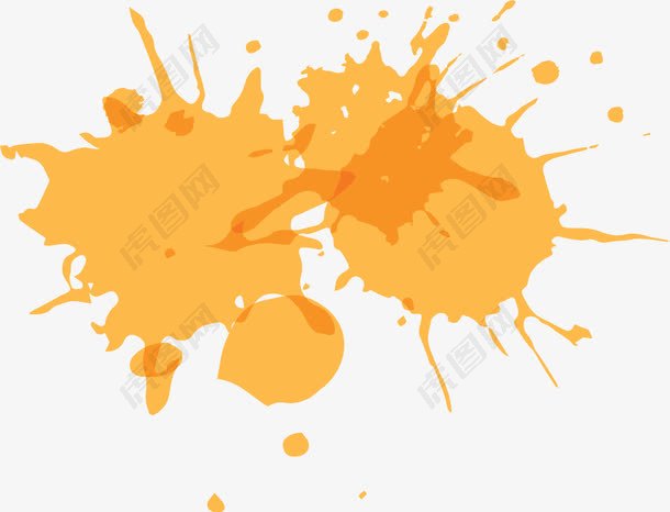橘色喷墨海报背景矢量素材
