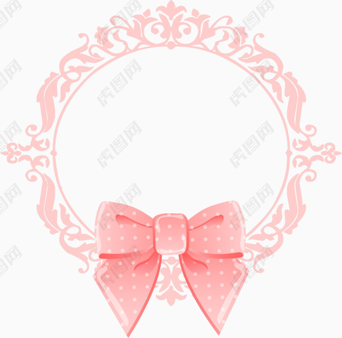 粉色蝴蝶结装饰背景矢量素材