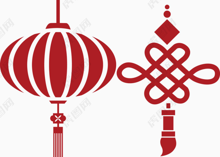 大红灯笼和平安中国结