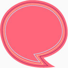 纯色粉色细线边框泡泡对话框