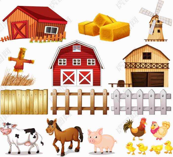 农舍牲畜养殖素材